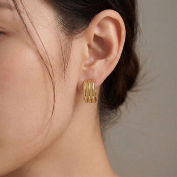 Klassische-Design Ohrringe, 316L Edelstahl, goldfarben