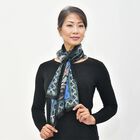 Geschmeidiger Luxuriöser 100% Seiden-Schal, 50 x 160 cm, schwarz