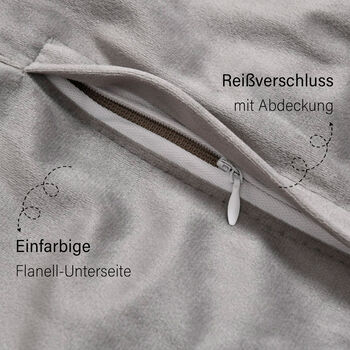 2-tlg. Mikropl&uuml;sch Zierkissenbez&uuml;ge, 45 x 45 und 60 x 60 cm, Hellbraun