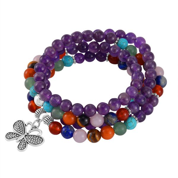 Mehrfarbig Edelsteine Schmuckset Reiner Edelstahl Schwarz oxidiert und Legierung Schwarz oxidiert ca. 540.00 ct image number 5