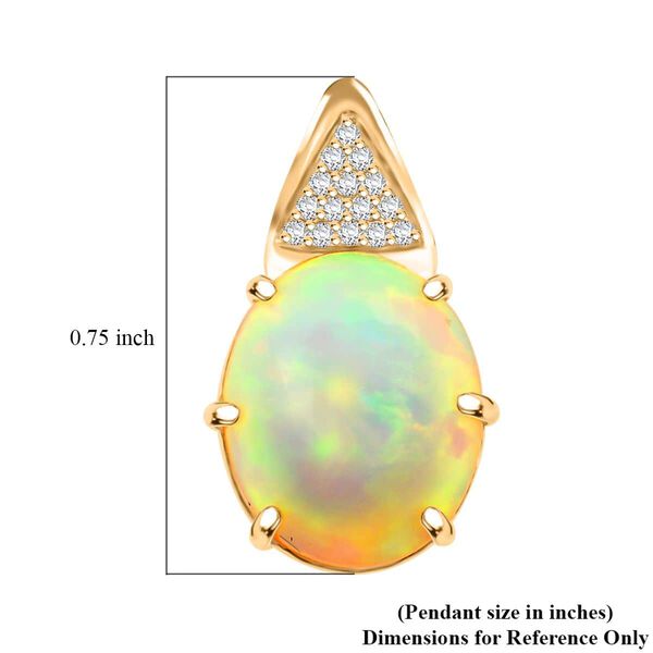 LUXORO AAA Natürlicher, äthiopischer Welo Opal und Diamant Anhänger in 417 Gold - 2,70 ct. image number 4