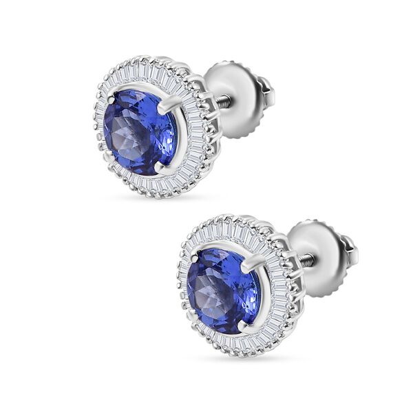 RHAPSODY AAAA Tansanit und VS EF Diamant Ohrringe in 950 Platin - 2,60 ct. image number 4