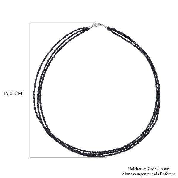 Schwarzer Spinell Halskette, ca. 45 cm, 925 Silber, ca. 45.00 ct image number 3