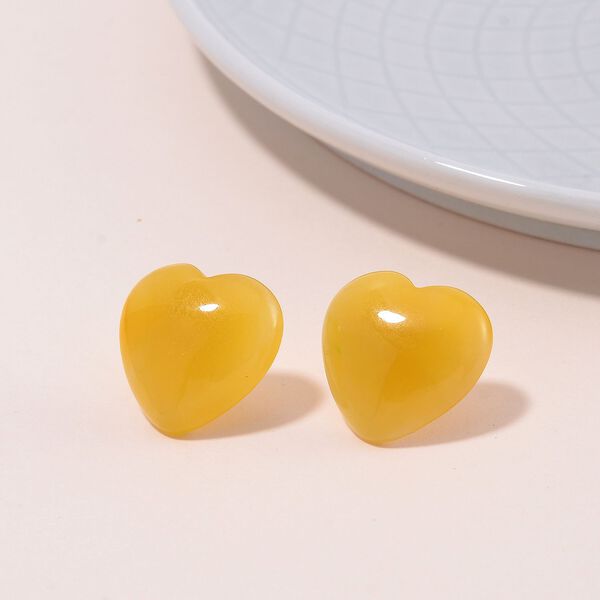 Gelbe Jade Herz Ohrringe - 35 ct. image number 2