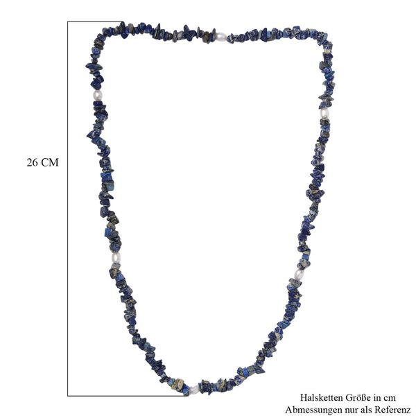 Sodalith und S&uuml;&szlig;wasserperle Halskette, 70 cm - 308,45 ct. image number 6