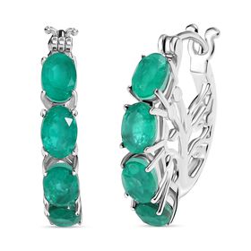 Smaragd-Quarz Triplette Ohrringe Messing ca. 4.98 ct