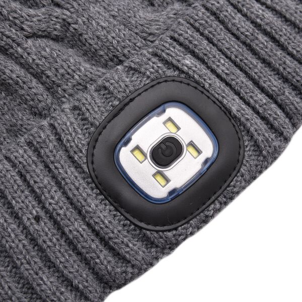 Beanie Mütze mit LED-Kopflichtfunktion, Grau image number 8