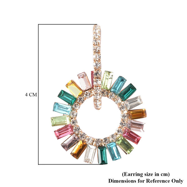 Mischen Wei&szlig;er Feinster Kristall, Rosa Zirkonia Ohrringe  Standard gelb vergoldet ca. image number 3