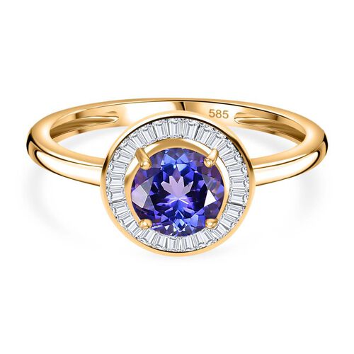 AAA Tansanit und Diamant Ring in 585 Gold - 1,13 ct. image number 0