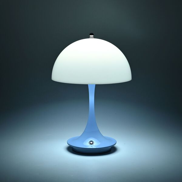Kabellose Retro Pilz- Designerlampe  mit 3 Lichteinstellungen, hellblau image number 9