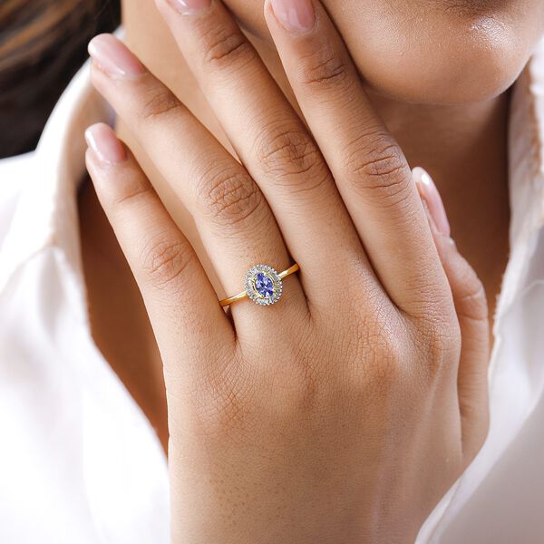 AAA Tansanit und Diamant Ring - 0,61 ct. image number 3