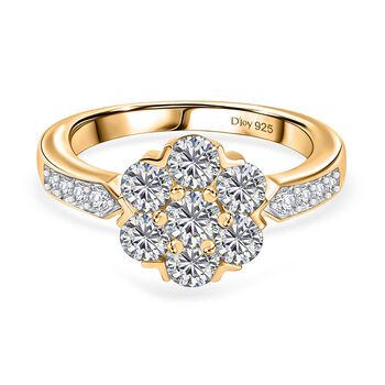 D'Joy Moissanit Ring, 925 Silber vergoldet - 1,28 ct.