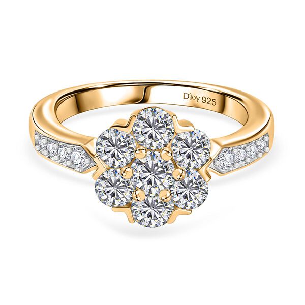 D'Joy Moissanit Ring, 925 Silber vergoldet - 1,28 ct.