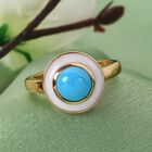 Natürlicher Sleeping Beauty Türkis Halo Ring 925 Silber Gelbgold Vermeil image number 1
