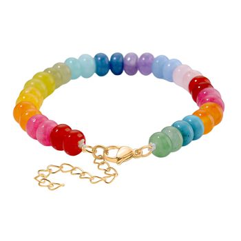 Mehrfarbiges Quarzit  17+5cm Armband - 80 ct.