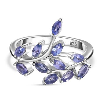 Tansanit Ring 925 Silber rhodiniert (Gr&ouml;&szlig;e 17.00) ca. 1,22 ct