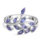 Tansanit Ring 925 Silber rhodiniert (Größe 17.00) ca. 1,22 ct