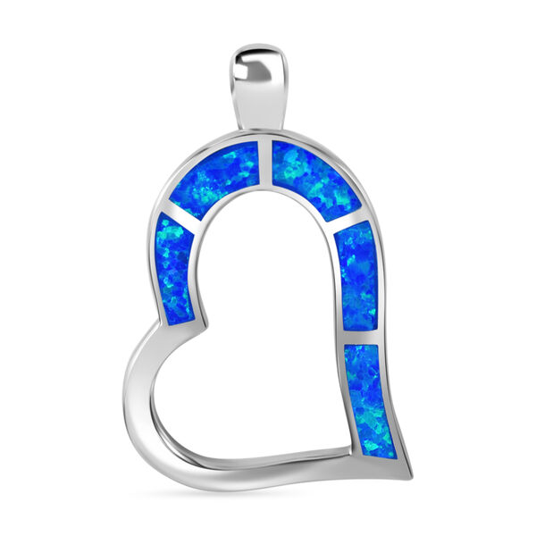 Synthetischer Kristall blauer Opal-Anh&auml;nger - 2,50 ct.