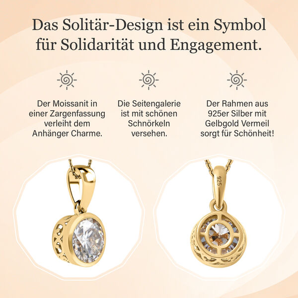Funkelnde Königin- Moissanit Anhänger mit Kette- 1,77 Ct. image number 5