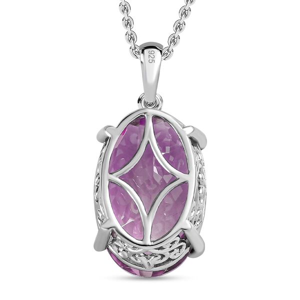 Rose De France Amethyst Anh&auml;nger mit Kette, 925 Silber platiniert ca. 15,00 ct image number 5