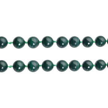 Nat&uuml;rlicher Malachit Halskette, (9-11mm), ca. 50 cm, 925 Silber rhodiniert ca. 402.00 ct