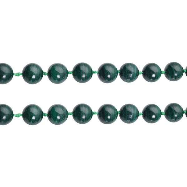 Nat&uuml;rlicher Malachit Halskette, (9-11mm), ca. 50 cm, 925 Silber rhodiniert ca. 402.00 ct image number 4