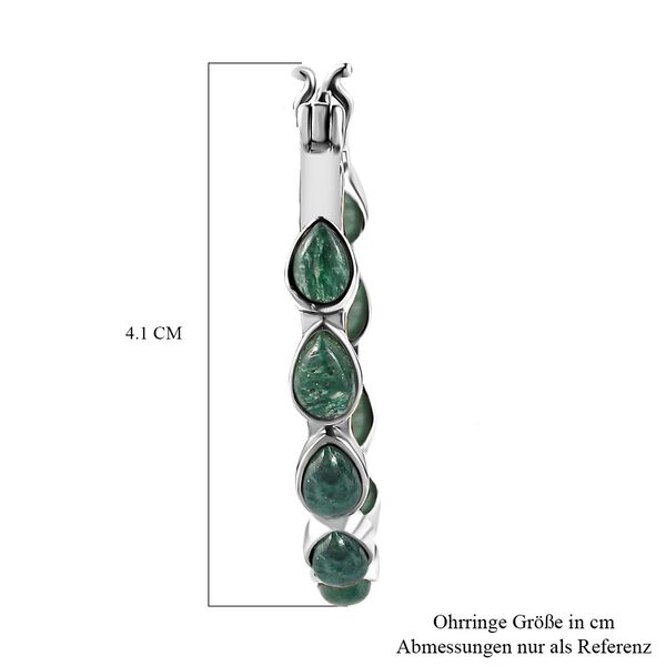 Grüne Aventurin-Ohrringe, Edelstahl ca. 9,90 ct image number 5