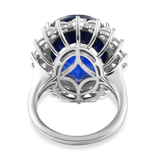 Ceylonfarbener Quarz und Zirkon-Ring, 925 Silber platiniert - 15,93 ct.&nbsp; image number 5