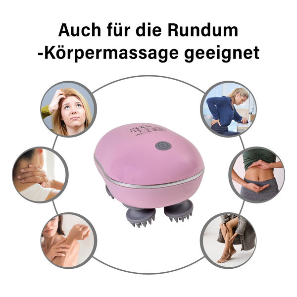 Kopfmassageger&auml;t mit 4 Massagek&ouml;pfen in pink image number 15