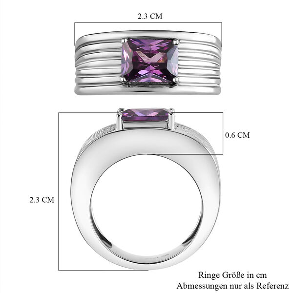 Amethyst farbener Zirkonia Ring, Edelstahl  ca. 2,56 ct image number 8