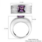 Amethyst farbener Zirkonia Ring, Edelstahl  ca. 2,56 ct image number 6
