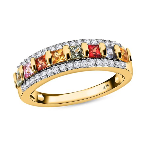 AAA mehrfarbiger Saphir und Zirkon-Ring - 1,25 ct. image number 4
