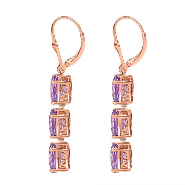 AA Rose De France Amethyst Ohrringe 925 Silber 750 Ros&eacute;gold Vermeil ca. 11,38 ct. image number 5