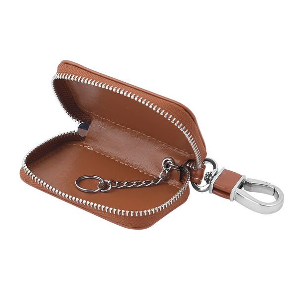 Echtleder Schl&uuml;ssel Etui, braun image number 3