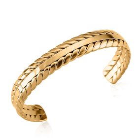 Reiner Edelstahl IP-Gelbbeschichtung Armreif ca. 18 cm ca. 22,80g