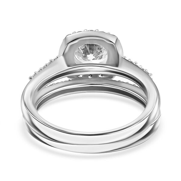 LUXURIANT 2er-Set SI Labor Diamant Ringe, 925 Silber rhodiniert - 1,50 ct. image number 5