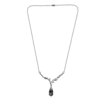 Moosachat Halskette, 45 cm - 5,67 ct.