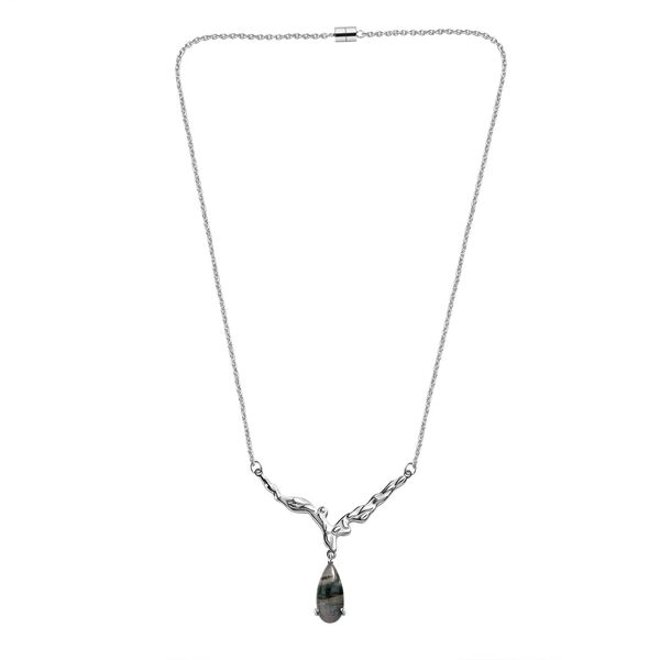 Moosachat Halskette, 45 cm - 5,67 ct. image number 4