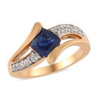 Masoala Saphir und Zirkon Ring 925 Silber vergoldet ca. 1,77 ct image number 5