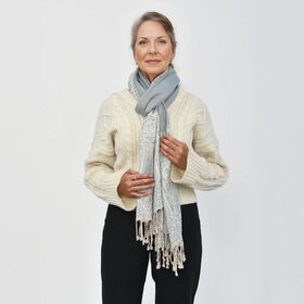 100% Viskose Gewebter Jamawar-Schal, Super Jamawar-Design, 70x190 cm, Grün