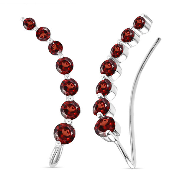 Rote Granat-Ohrringe, 925 Silber platiniert ca. 3.40 ct image number 4