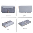 2-teiliges Geldbörsen-Set im Krokoprägungs-Design, Lange Geldbörse 20x10x3 cm und Bifold-Geldbörse 12x9x3,5 cm, Blau image number 3
