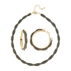 Neongrüner Kristall Schmuckset Reines Messing