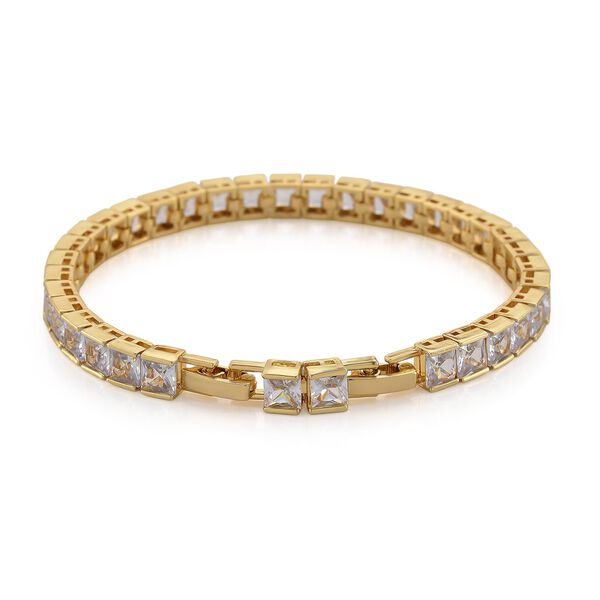 Wei&szlig;es Zirkonia-Armband in Goldton, 18+2,5cm image number 4