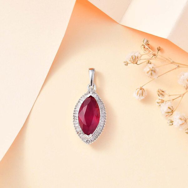 Afrikanischer Rubin und Diamant-Anhänger - 4,74 ct. image number 8