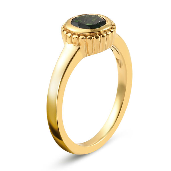 Nat&uuml;rlicher Chromdiopsid Solit&auml;r Ring 925 Silber vergoldet  ca. 0,92 ct image number 5