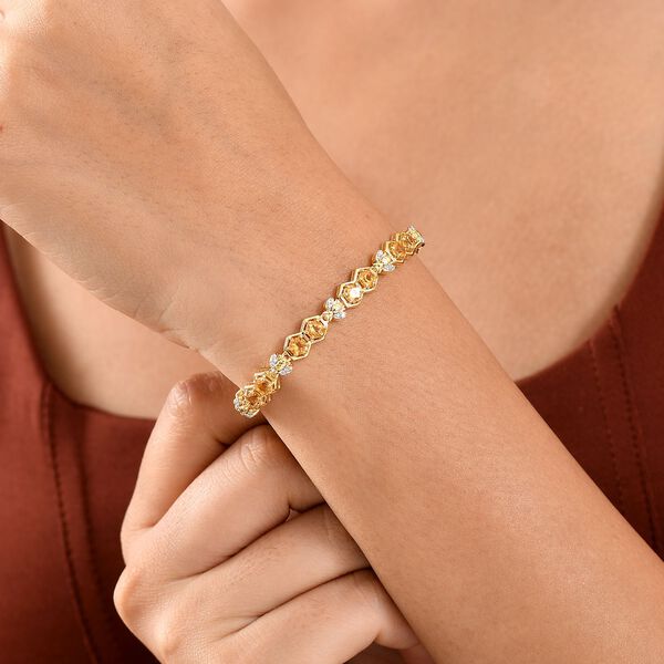 GP Honeycomb Trionfo Kollektion - AA Citrin, Zirkon und Kanchanaburi blaues Saphir Armband - 5,31 ct. image number 3