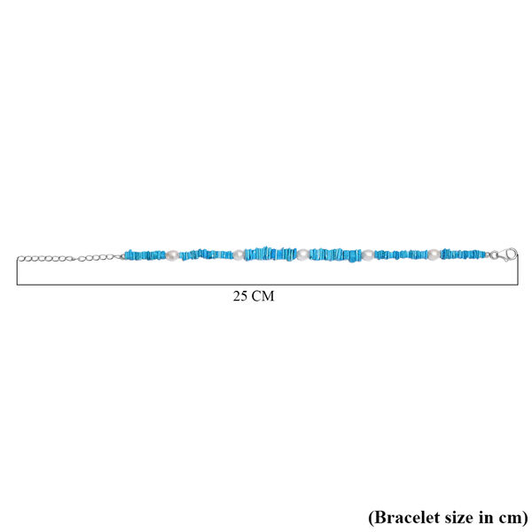 T&uuml;rkis und S&uuml;&szlig;wasser Perle 19+5cm Armband image number 6