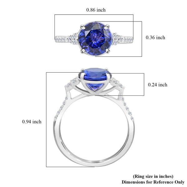 RHAPSODY zertifiziert und geprüft AAAA Tansanit und VS-EF Diamant Ring in 950 Platin - 2 ct. image number 4