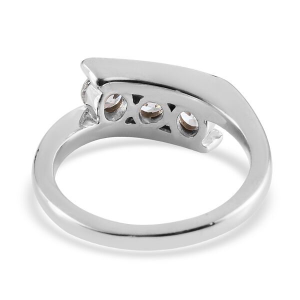 LUSTRO STELLA Hergestellt mit ZIRKONIA 3 Stein Ring 925 Silber Platin-&Uuml;berzug (Gr&ouml;&szlig;e 16) image number 5